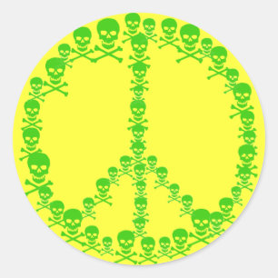 Het Teken van de Vrede van Skully Ronde Sticker