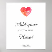 Het teken van de weddenschap douanetekst, het hart poster (Voorkant)