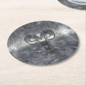 Het Teken van de Zodische Reis in Grunge Verdrukte Ronde Kartonnen Onderzetter (Gebogen)