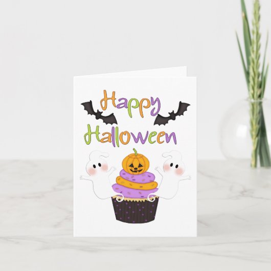 Het Teken van Halloween Cupcake Kaart (Voorkant)