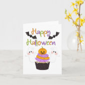Het Teken van Halloween Cupcake Kaart (Gele Bloem)
