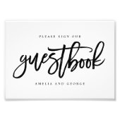 Het Teken van het Guestbook kiest Uw Grootte die w Foto Afdruk (Voorkant)