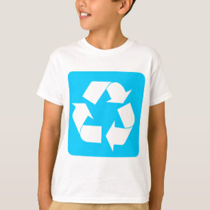 Het Teken van het recycling - het Blauw van de T-shirt