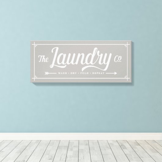 Het teken van het wasbedrijf canvas afdruk (Insitu (Houten vloer))