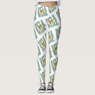 Het tekstpatroon van de staatsvlag Delaware Leggings