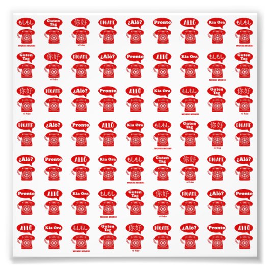 Het telefoonpatroon van de groeten van de vreemde  foto afdruk (Voorkant)