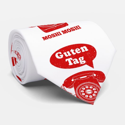 Het telefoonpatroon van de groeten van de vreemde  stropdas (Opgerold)