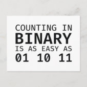 Het tellen in Binair getal Briefkaart (Voorkant)