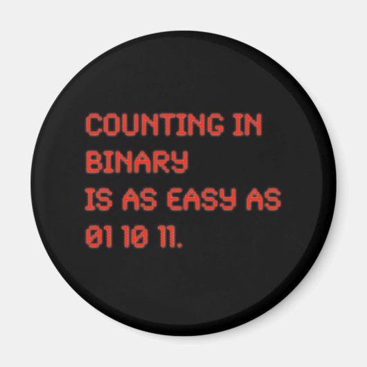 Het tellen in Binair getal Magneet (Voorkant)