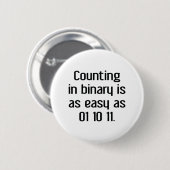 Het tellen in Binair getal Ronde Button 5,7 Cm (Voorkant /achterkant)