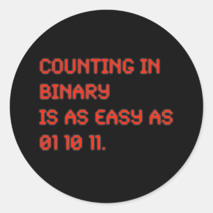 Het tellen in Binair getal Ronde Sticker