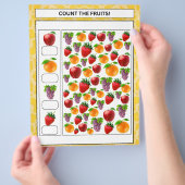 HET TELLEN VAN DE VRUCHTEN WERKBLAD VOOR KINDEREN FLYER (Hand)