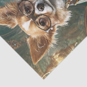 Het tellen van Kaarten, Steampunk Chihuahua Poker Tissuepapier (Detail)