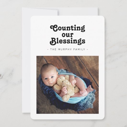 Het tellen van ons kerstfeest feestdagenkaart (Voorkant)