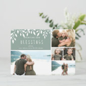 Het tellen van onze Blessings Holiday Foto Collage Feestdagenkaart (Staand voorkant)