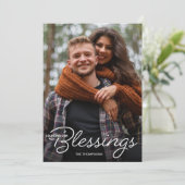 Het tellen van onze eerste kerstfoto's aankondiging (Staand voorkant)