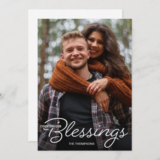 Het tellen van onze eerste kerstfoto's aankondiging (Voorkant / Achterkant)