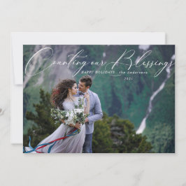 het tellen van onze zegeningen vakantiefoto feestdagenkaart