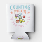 Het tellen van Pillen om de apotheek van Bills te  Blikjeskoeler (Achterkant)