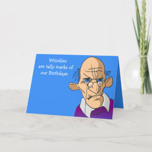 Het tellen van rimpels Verjaardag Kaart Mannen