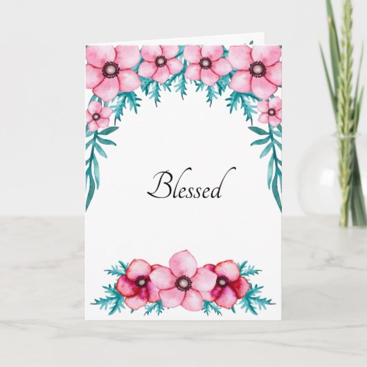 Het tellen van Waterverf Posies van de Verlichting Bedankkaart (Voorkant)