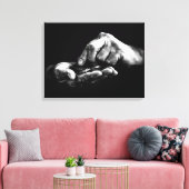 Het tellen van Zwarte Witte Tekening van de Hande Canvas Afdruk (Insitu (Woonkamer))