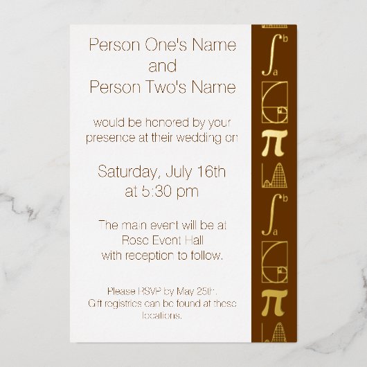 Het telt op in chocolade folie uitnodiging (Voorkant)