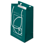 Het telt op in een turquoise cadeautas (Achterkant Gekanteld)