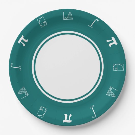 Het telt op in Teal Papieren Bord (Voorkant)