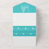 Het telt op in turquoise all in one uitnodiging (Buitenkant)