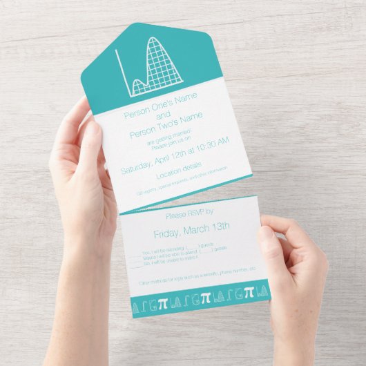 Het telt op in turquoise all in one uitnodiging (Afscheurbaar)