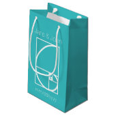 Het telt op in turquoise cadeautas (Achterkant Gekanteld)