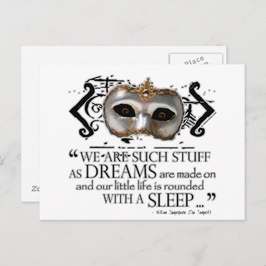 Het Tempest Quote Briefkaart (Voorkant / Achterkant)