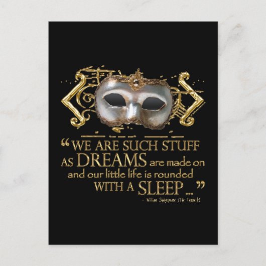 Het Tempest Quote (Gold Version) Briefkaart (Voorkant)