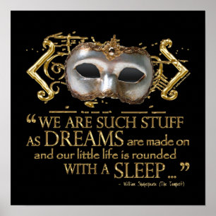 Het Tempest Quote (Gold Version) Poster