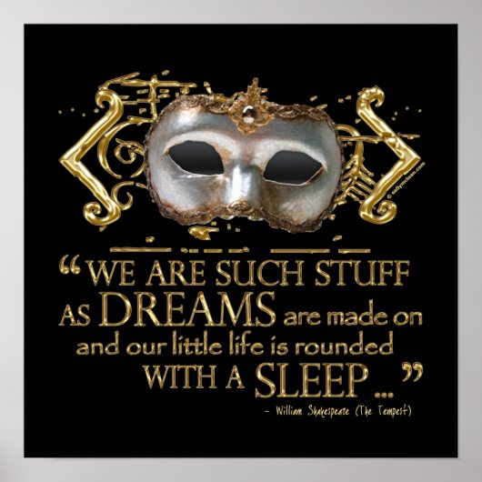 Het Tempest Quote (Gold Version) Poster (Voorkant)