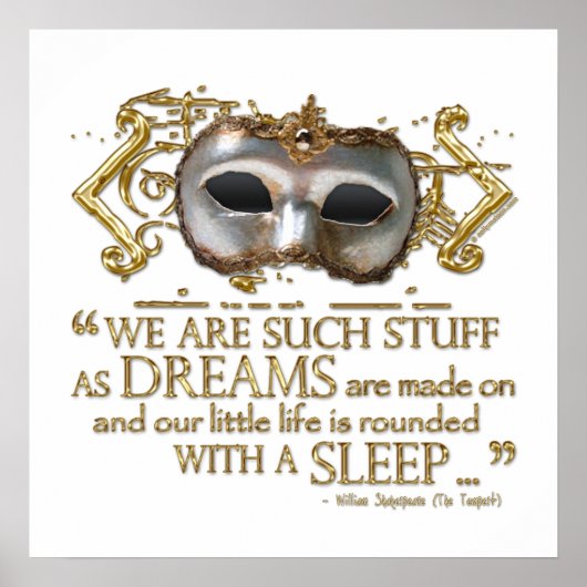 Het Tempest Quote (Gold Version) Poster (Voorkant)