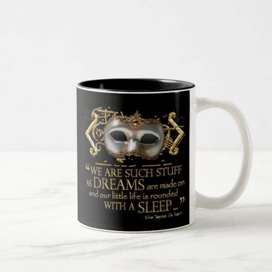 Het Tempest Quote (Gold Version) Tweekleurige Koffiemok (Rechts)