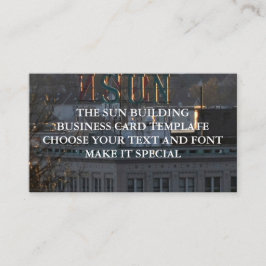 HET TEMPLATE VAN DE ZON BOUWKAART VAN HET BEDRIJFS VISITEKAARTJE