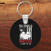 Het tempo is wat ik zeg dat het is Amerikaanse vla Sleutelhanger (Voorkant)