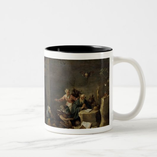Het Temptation of St. Anthony 2 Tweekleurige Koffiemok (Rechts)