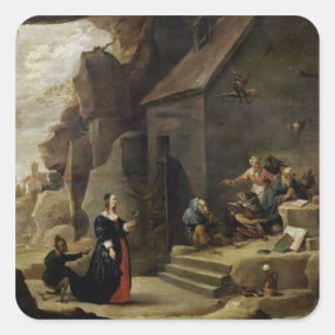 Het Temptation of St. Anthony 2 Vierkante Sticker
