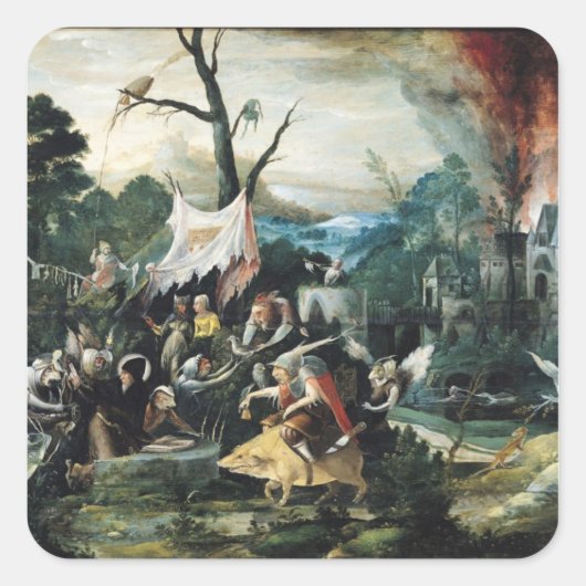 Het Temptation of St. Anthony 2 Vierkante Sticker (Voorkant)