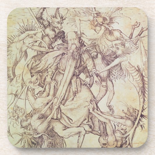 Het Temptation of St. Anthony (graving) Onderzetter (Voorkant)