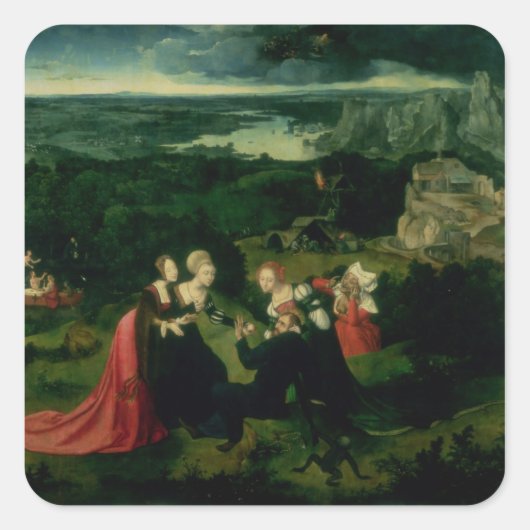 Het Temptation of St. Anthony Vierkante Sticker (Voorkant)