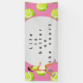 Het Tennis ball-leven is beter voor de rechtbank o Spandoek (Verticaal)