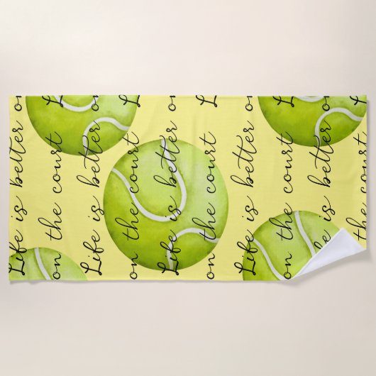 Het Tennis ball-leven is beter voor de rechtbank Strandlaken (Voorkant)