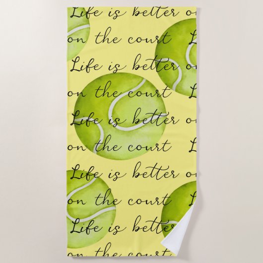 Het Tennis ball-leven is beter voor de rechtbank Strandlaken (Voorkant)