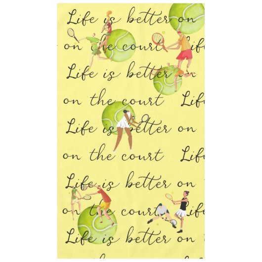 Het Tennis ball-leven is beter voor de rechtbank Tafelkleed (Voorkant)