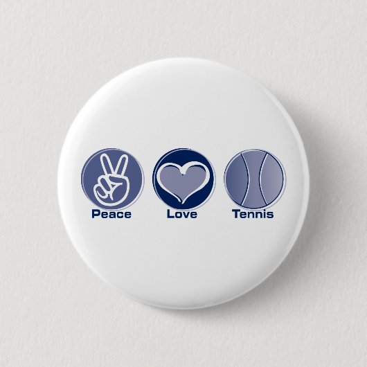 Het Tennis van de Liefde van de vrede Ronde Button 5,7 Cm (Voorkant)